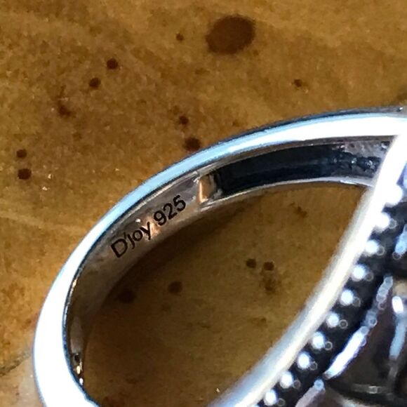 Norwegian Thulite Sterling Silver Ring Size 6 - Picture 5 of 8